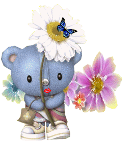 bisous ourson fleur